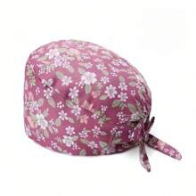 1 pieza Gorra de trabajo con estampado digital para mujeres/Gorra de enfermera, antibacteriana y antipolvo, adecuada para enfermeras, profesionales de belleza, amas de casa y personal de limpieza en instituciones médicas