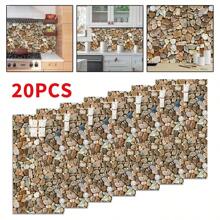 20PCS Self-Adhesive Black Marble PVC Cladding Wall Panels For Kitchen Bathroom Carnival Home Sticker - Marrón - Ver 1