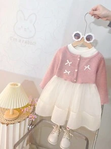 Girls Spring Tulle Dress, Infant/Baby Girl Fashionable Mesh Dress For Spring