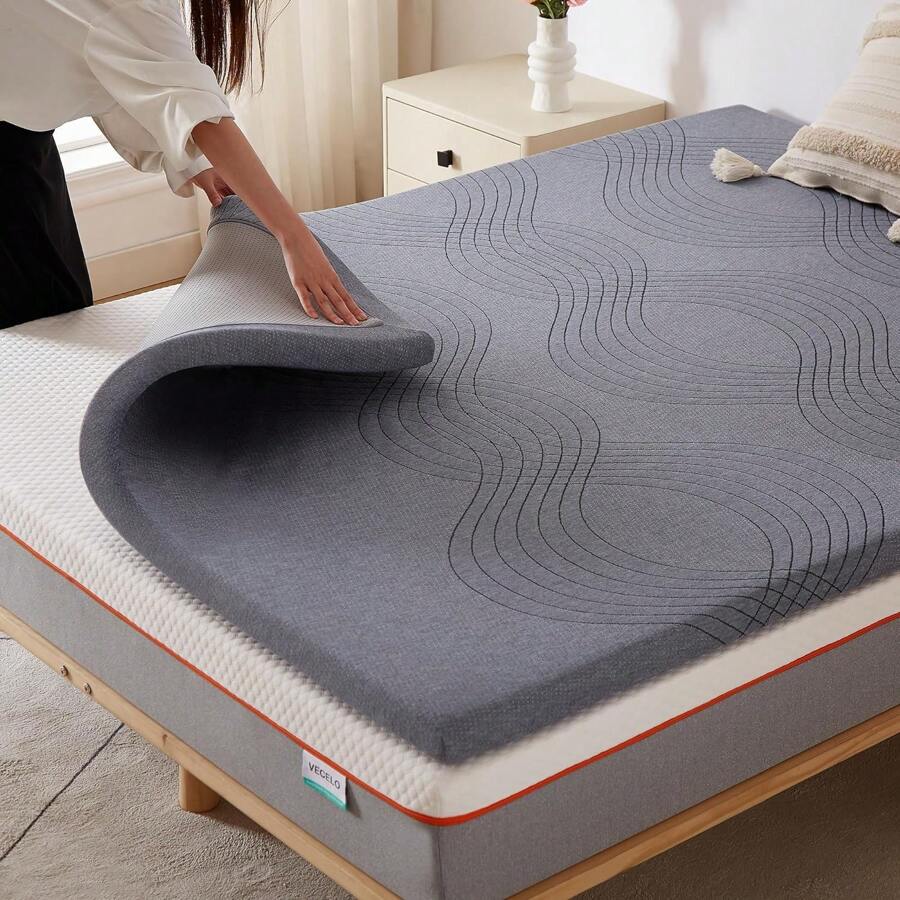 Memory Foam Mattress And Mattress Topper, 2/4/8 Inch Fresh Cooling Mattress Pad With Washable Cover For Queen Mattress, Pain Pressure Relieve Bed Topper, Breathable, Comfort - 2 IN Topper with Cover - 查看 1