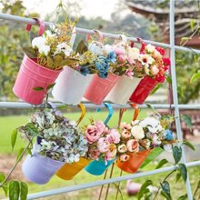 20pcs Hanging Metal Flower Bucket Plant Pot - Multicolor - View 3