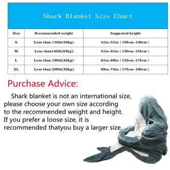 SunBritly Blue Shark Wearable Blanket Shark Blanket Shark Sleeping Bag Tail Wearable Flannel Blanket Thickened Warm Loungewear Blanket Adults Cartoon Shark Sleeping Bag Clothing Role Play Shark Costume Gifts For Shark Lovers Shark Loungewear Pajamas Multifunctional Blanket