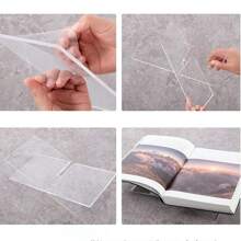 1pc X-Shaped Transparent Book Bracket, Acrylic Reading Bookshelf,Reading Music Album Book Display Rack, White Black Book Holder, Household Display Stand, Suitable For Library, Recipe, Music Album, And Various Book Reading And Placement Cookbook Stand Kitchen Counter Decor