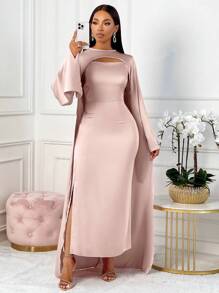 Abito casual da donna con scialle, set di due pezzi, abbigliamento per feste di Ognissanti e attività all'aperto