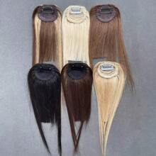 Toppers de cabelo para mulheres, topper de cabelo com capa 3D com franja, grampo de cabelo com cabelo ralo, toppers fofos de 10 polegadas, peças de cabelo para mulheres, grampo em franja (loiro misto ombré com raiz escura para loiro)