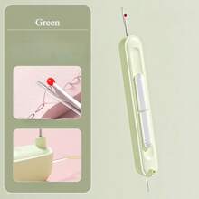 Multi-Function Ergonomic Needle Threading Device - Rounded Handle Hand Sewing Tool For Easy Threading & Unpicking - Available In White/Purple/Green - Multicolor - View 10