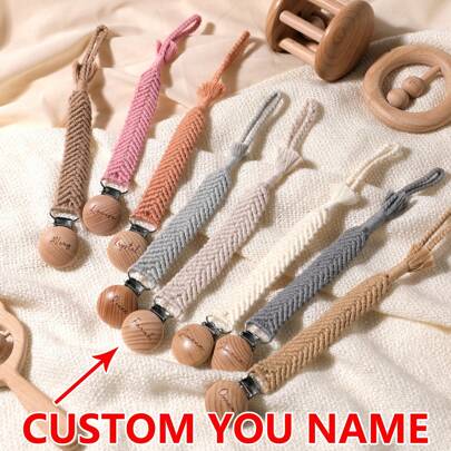 2pcs Personalized Baby Pacifier Clip Cute Polka Dot Print Customized Patterns For Boys And Girls, Custom Baby Pacifier Clip Universal Soothing Clip, Suitable For Halloween, Baptism, Thanksgiving, Christmas Giftsbaby Shower Family Decorations Gifts, Letter, Engraved, Ornamental, Exquisite, Stylish, Modern, Custom, Personalized, Unique, Customized, Baby Gifts, Ideal Gifts For Him, Ideal Gifts For Her, Son, Daughter