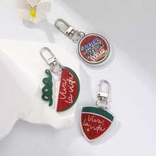 2d 闪亮闪烁西瓜钥匙扣男女通用 Viva La Vida 亚克力吊坠钥匙圈配饰钥匙链 - 彩色 - 查看 2