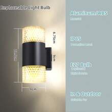 CANMEIJIA Acrylic LED Wall Lamp, IP65 Waterproof Outdoor Home Lighting Fixture, E27 Base, Square/Round Shape, Suitable For Balcony, Stairs, Street, Indoor, Garden, Living Room, Bathroom, Kitchen, Bedroom, Corridor