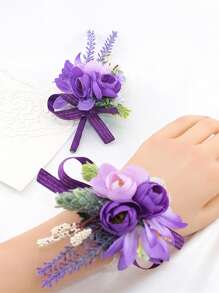 2pcs Boutonnieres For Men Wedding,Groom And Best Man Boutonnieres With Classic Artificial Purple Rose And Lavender ,Perfect For Men Wedding Ceremony Anniversary Dinner Party Fall Vintage Marriage Prom Homecoming Decoration
