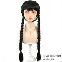 24 Inch Synthetic Long Braided Ponytail Hair Extensions For Women High Temperature Fiber Hair Accessories - Black - View 4