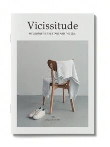 Minimalist English Magazine Shooting Backdrop, Live Streaming Photo Props, Street Style, Sample House, Homestay Decor Item, Decorate Coffee Table, Bookshelf, Display - Fashion Magazine, Books, Home Decor, Plant Pattern Design For Household Use