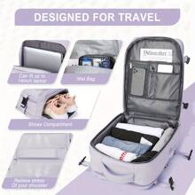 Large Travel Backpack Bag For Women Men,Carry On Backpack,17 Inch Laptop Business Work Waterproof Backpack With Laptop Compartment,Person Item Flight Approved,Mochila De Viaje,Travel Laptop Backpack, Extra Large Backpacks, Flight Approved Daypack, Business Bag,Travel Bagbackpack For Schoolp For Men Women,Back Pack - Màu tím hoa cà - Xem 5