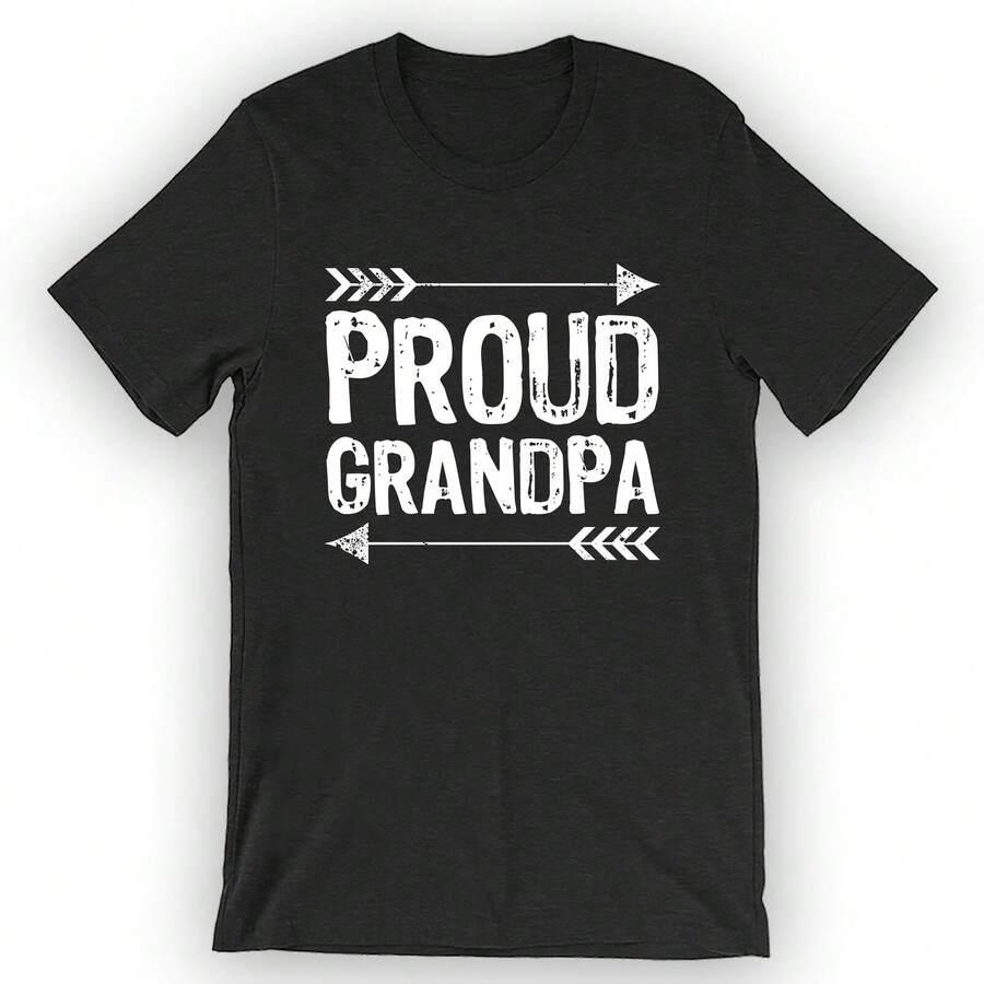 Unisex Proud Grandpa T-Shirt Grandpa Shirt - Black - View 1