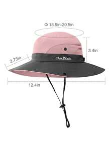 1 件儿童马尾辫太阳帽宽边防紫外线适合 3-8 岁女孩沙滩渔夫帽