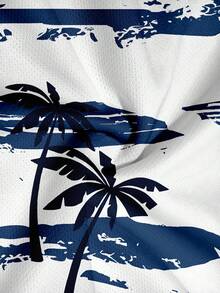 男士夏季度假椰子树印花无袖背心和短裤套装 - 彩色 - 查看 7