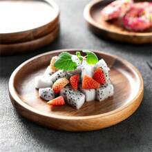 Bandeja de madera ovalada de estilo japonés, plato de madera minimalista de palisandro, plato de madera estilo Ins para el hogar, postre, pastel, taza de té, cafetería, bandeja de té redonda