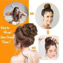 Synthetic Messy Bun Chignon Donut Gary Hair Bun Pad Elastic Hair Rope Rubber Band Hair Extensions