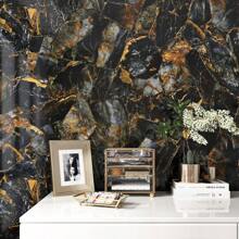 20PCS Self-Adhesive Black Marble PVC Cladding Wall Panels For Kitchen Bathroom Carnival Home Sticker - Óxido marrón - Ver 7