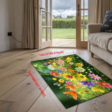 【花香园蜜蜂/可爱小蓝猫/草原碎花】轻质水晶丝绒地毯/地垫。多种尺寸可选，质感高端，散发温暖与活力。可裁剪定制。