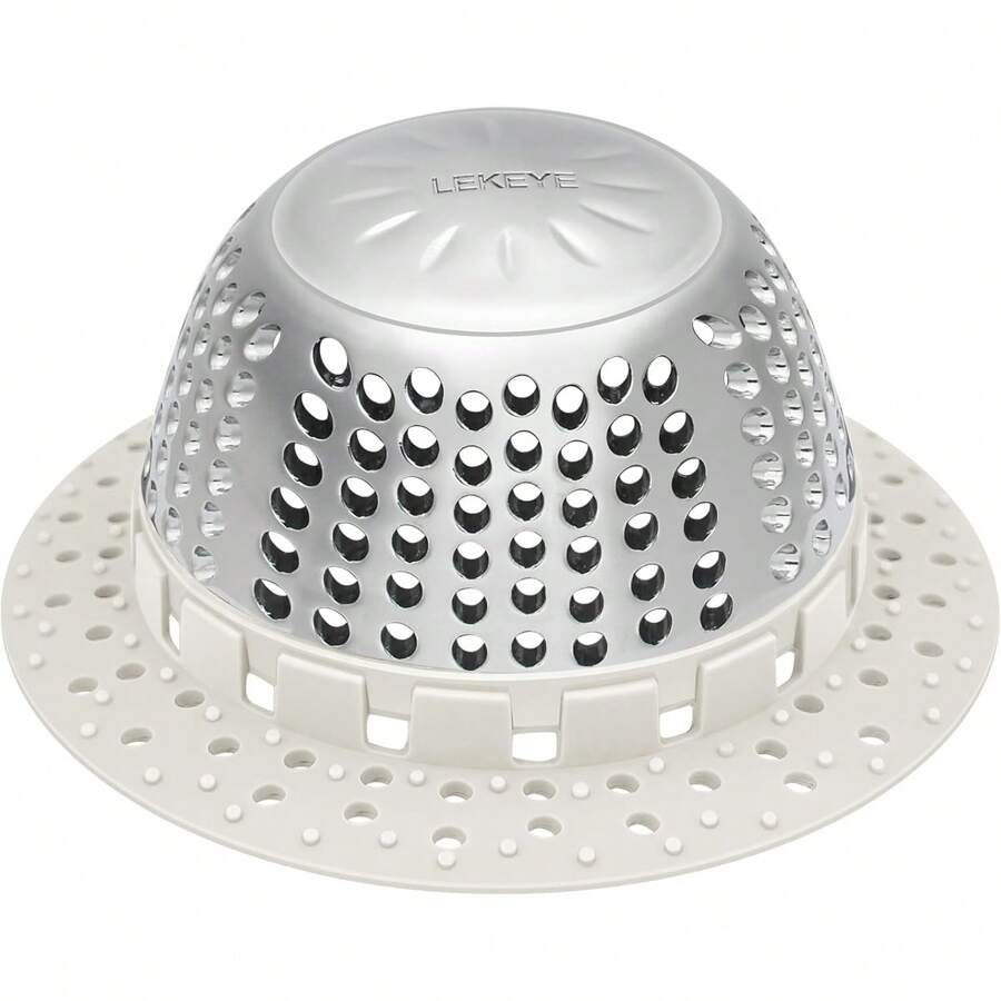 Shower Drain Hair Catcher/Shower Drain Cover/Drain Protector For Pop-Up & Regular Drains(Light Gray),Kitchen Essential Tools, Filling & Pouring Funnel For Oil, Wine, Liquid Decanting, Splatter Proof, Easy Storage For Kitchen Organization - 7076 - View 1
