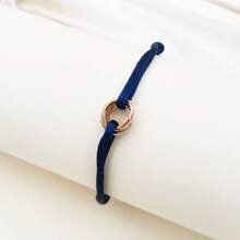 1pc Fashionable Metal Triple Ring Crisscross Bracelet, Lucky Charm Bangle Suitable For Women Everyday Wear