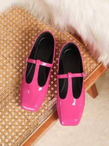 2025 Women's Fashion Pearl Lacquer Vintage Square Toe Mary Jane Flat Shoes, Versatile And Season-Round Wear, Spring/Autumn New Arrival Hot Sell