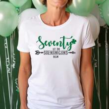 Ladies Seventy Let The Shenanigans Begin T Shirt Womens Party Funny St Patricks Day Ireland Irish Saint Birthday Christmas Gift Top
