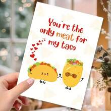 5 英寸 X 7 英寸趣味“我爱你，你是我唯一的玉米饼”情人节卡片 - 周年纪念日、情人节、生日礼物，适合送给丈夫、妻子、男朋友、女朋友，带信封 - 紅色 - 查看 5