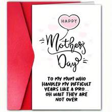 1pc Humorous Mother's Day Greeting Card, High-Quality Paper, Recipient, With Envelope, For Mothers And Grandmothers, Perfect For Family Celebrations, Mother's Day Gifts For Mom