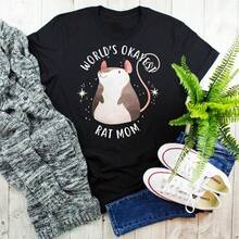 Rat Shirt, Women, Funny Rat Lover Gift, Cute T-Shirt, Pet Lover Tshirt, Tee, Tops, Mouse, Rat Mom, Rattie, Hooded, World's Best Mom - Black - View 1