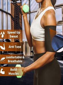 1 对女士手臂修剪器桑拿汗塑形带，健身运动手臂保护器 - 藍色 - 查看 6