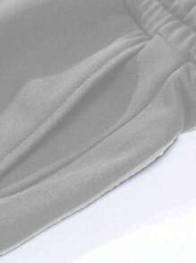 Men's Simple Elastic Waist Sports & Casual Running Pants, Spring/Summer - Light Grey - View 4