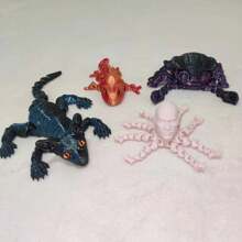 1pc 3D Printed Animal Collection, 3D Printed Toy, Movable Joint Animal Toy, Creative Desk Decor & Collection, Suitable For Birthday Gift, Party Favors And Rewards - Multicolor - View 4