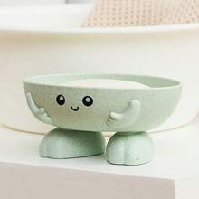 1pc Creative Cute Soap Dish, Plastic Drain Soap Dish, Cartoon Soap Holder, Bathroom Soap Holder, Multifunctional Soap Storage Rack, Bathroom Accessories Home Bathroom Decor