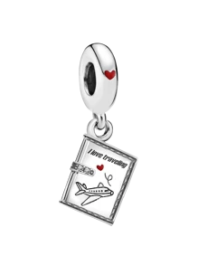 1 件 925 纯银时尚环球旅行者飞机吊饰珠适合女士手链手镯 DIY 珠宝制作和日常服装搭配珠宝装饰适合女孩