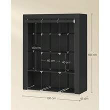 Buildable Closet With Dust-Repellent Fabric, Strong And High-Quality Structure - Practical And Aesthetic Design For Efficient Home Organization - Modular Buildable Closet With Strong And Dust-Repellent Fabric - Practical And Elegant Storage For Clothes And Accessories, Made With Highly Durable Materials, End Of Year Dresses - Random Color - View 6