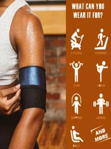 1 对女士手臂修剪器桑拿汗塑形带，健身运动手臂保护器 - 藍色 - 查看 7