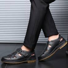 Men's Outdoor Casual Hollow Leather Sandals, Summer