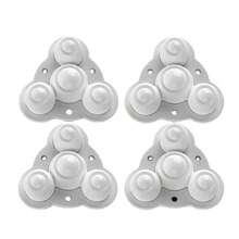 Nuevo 4 Uds. Rueda Universal de bola silenciosa autoadhesiva 300Kg 4 cuentas ruedas para muebles rueda de acero inoxidable 360 °     rotación ST10 - nailon transparente - Ver 9