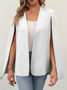 Women's Cape Blazer Split Sleeve Open Front Casual Jacket For Workwear - trắng - Xem 4