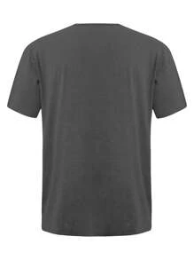 新款男士夏季休闲运动户外日常度假 V 领基本款短袖 T 恤