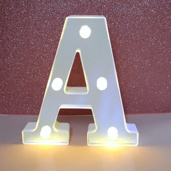 Lampe lettre en argent, lampe miroir, lampe de nuit LED lettre, AZ, éclairage de fête 0-9, éclairage décoratif alimenté par batterie, accessoires de fête. Lettres scintillantes et enseignes d'éclairage numérique pour la chambre, l'anniversaire, la fête, le mariage, la Saint-Valentin