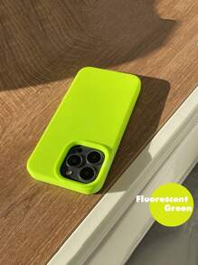 2.0mm Thick Liquid Silicone Phone Case Compatible With IPhone Apple 16, 15, 14, 13, 12, 11 Pro Max & Galaxy S24U, S23, S22, S25 Series Full Body Protective Cover Waterproof Shockproof Anti-Fall Scratch Resistant - Fluorescent Green - View 4