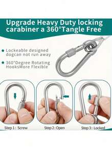 狗绳，重型不锈钢狗绳，双扣，反光乙烯基涂层，坚固的设计，适合体重不超过 250 磅的大型犬，宠物训练和露营绳 - 彩色 - 查看 8