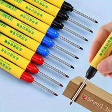 3 piezas Marcador permanente de 33mm, recargable, apto para obras de construcción, carpintería, marcado de vidrio, a prueba de agua, a prueba de manchas, Navidad, colores y estilos aleatorios (negro por defecto)