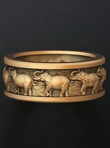 1 st. Modieuze koperen olifantenontwerpring voor mannen, geschikt voor festivals, verjaardagen, feesten, cadeau