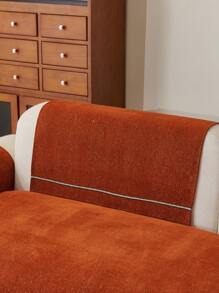 1pc All Season Sofa Cushion Cover, Modern Chenille Anti-Dust Anti-Slip Sofa Seat Protector, Simple, Dirt-Resistant, Machine Washable, Warm & Fade-Resistant, Pet-Friendly, Fits Bedroom, Office, Living Room, L-Shaped Sofa & 1/2/3/4 Seater - Orange - View 8