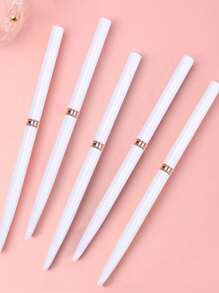 专业美甲细节勾线笔套装，5支小号指甲油设计技巧细线笔，7/9/11/15/20mm 短笔身长度美甲绘图笔 - 白色 - 查看 8