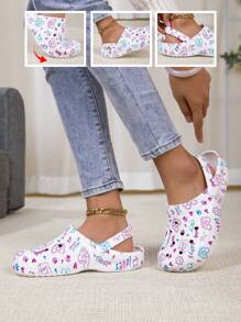 Nuevos zapatos de jardín, zapatos planos ajustables y holgados, pantuflas de dormitorio/viaje/playa, sandalias de punta cerrada